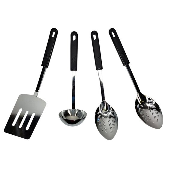 Good Cook Other - Vtg Good Cook Serverware Stainless Steel & Plastic Set of 4 Spoon Spatula Ladle
